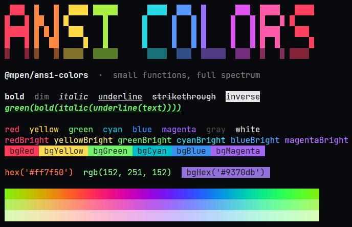 Ansi Colors banner
