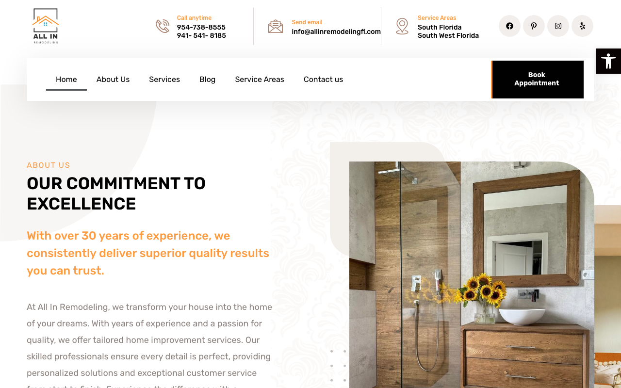 All In Remodeling homepage