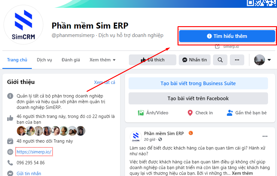 Thêm nút CTA vào kênh nền trên tảng xã hội của bạn