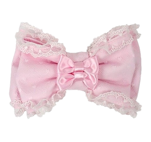 pink frilly bow