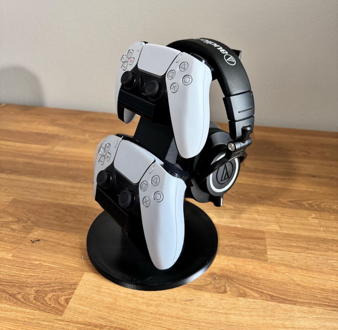 Soporte dual de joystick + auriculares impreso en 3D