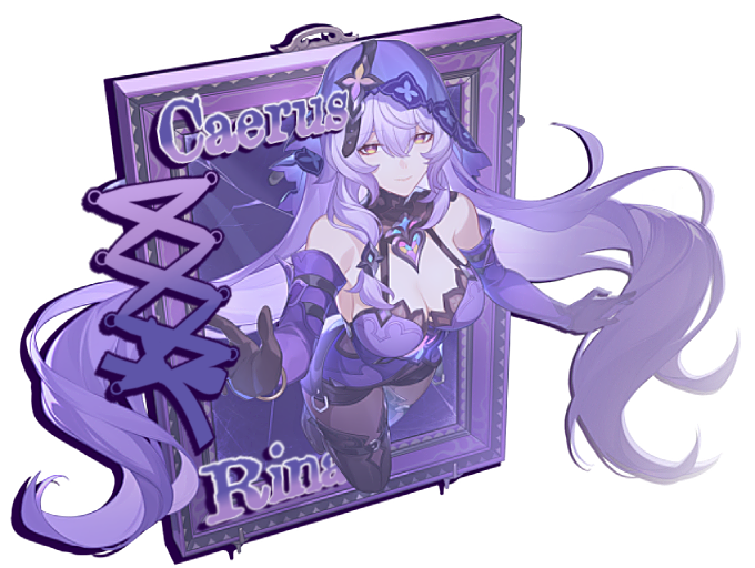 text says: caerus or rina -- graphic made by @humanoidtyphoons on tumblr ! simply edited it a bit, lmk if the creator wants it to be changed