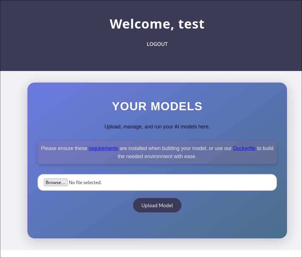 Registration page