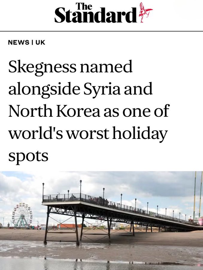 Skegness names alongside Syria and North Korea as one of the world's worst holiday spots