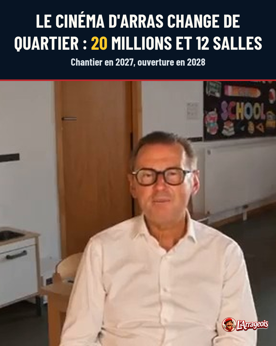 Visuel de L'Arrageois : Le cinéma d'Arras change de quartier : 20 millions et 12 salles