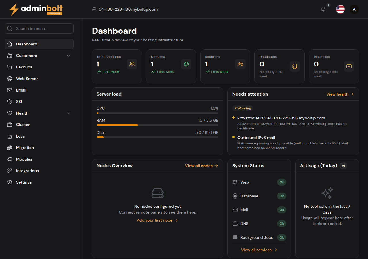 Dashboard, dark