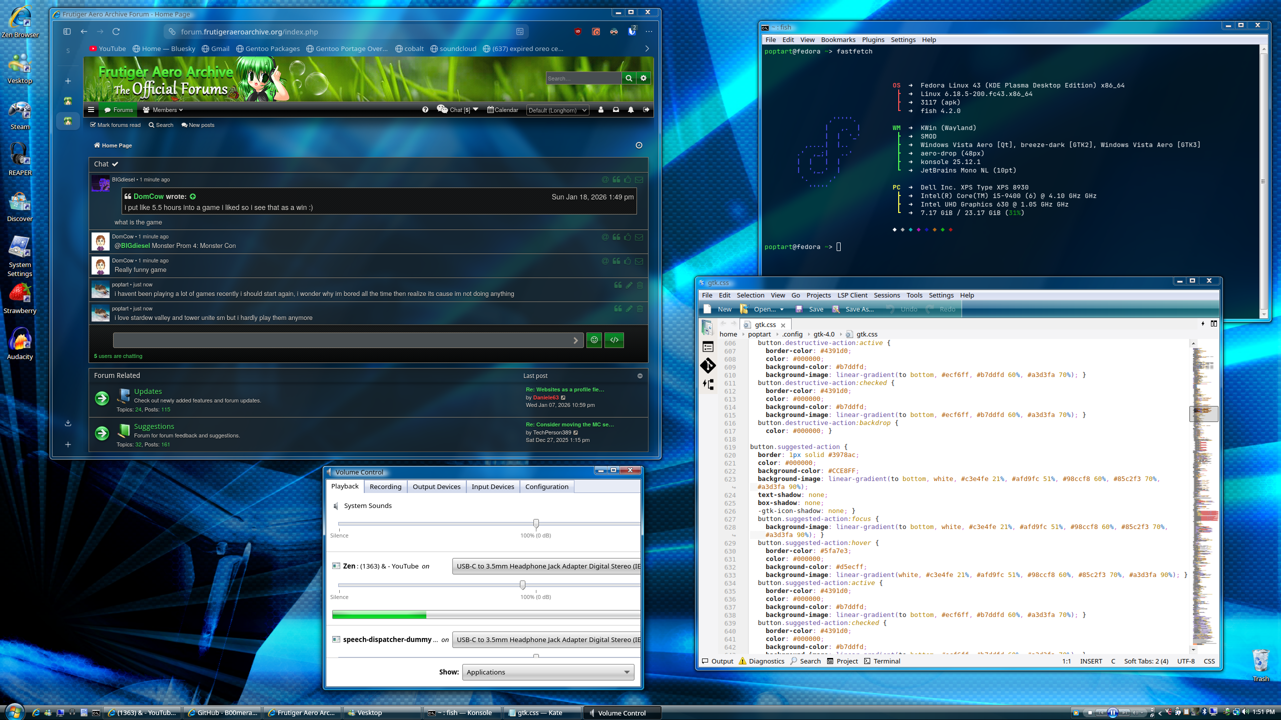 my Fedora KDE setup with customized VistaThemePlasma - Frutiger Aero ...