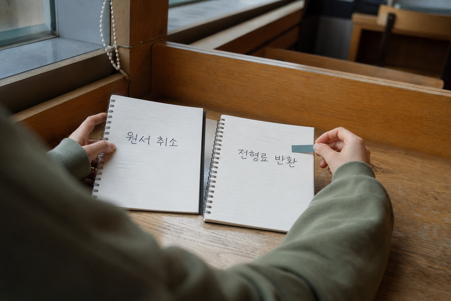 원서접수 취소와 전형료 반환을 별도 조건으로 나눠 적는 수험생