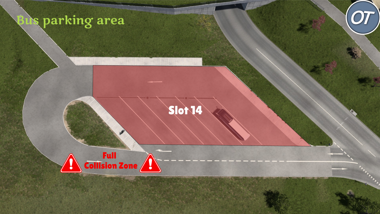 Bus parking area