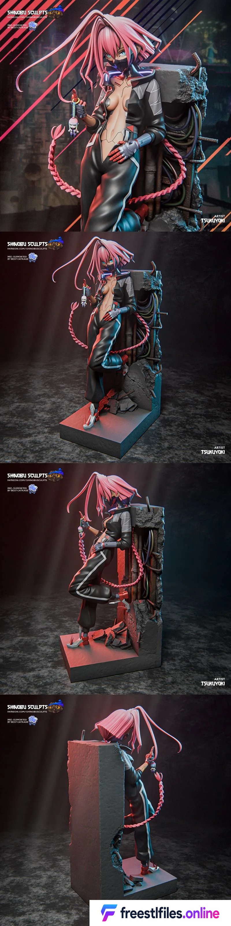 Shinobu Sculpts - Cyberpunk Edgerunners - Talia Yang STL Render