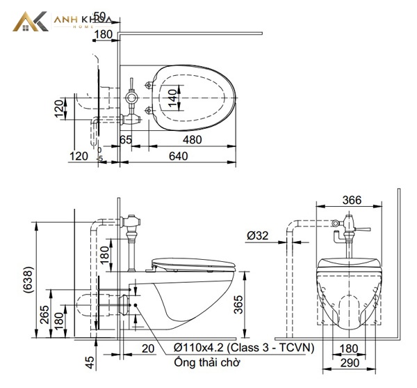 Ban ve bon cau inax AC-22P