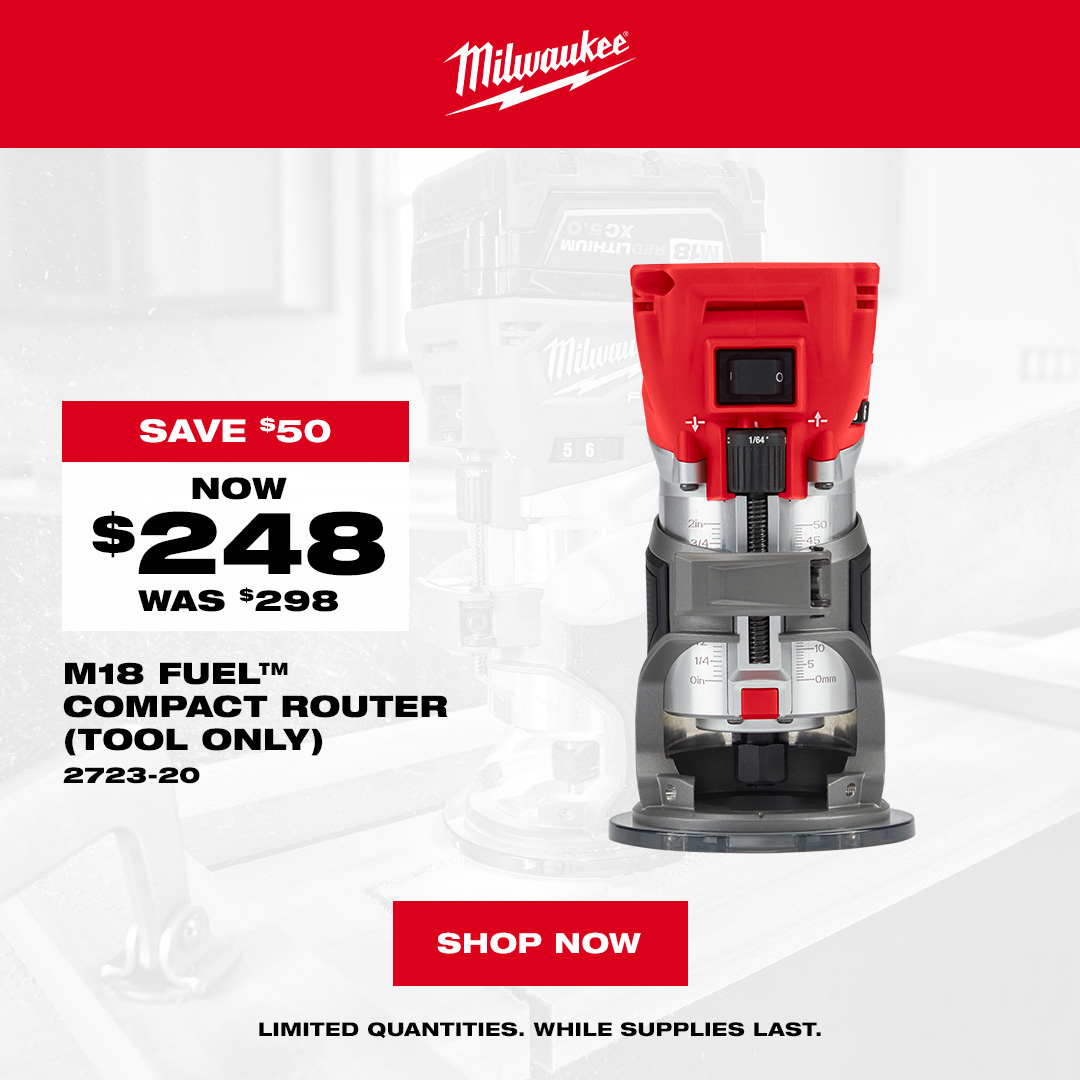 Milwaukee 2723-20 - M18 FUEL Compact Router - Special Offer