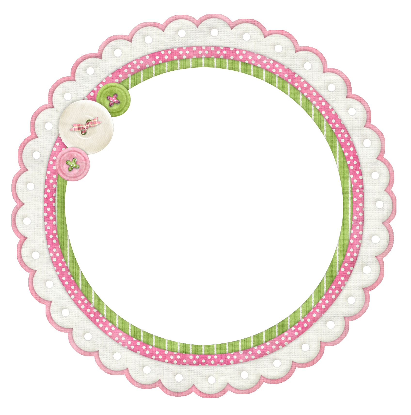 circular green and pink frame