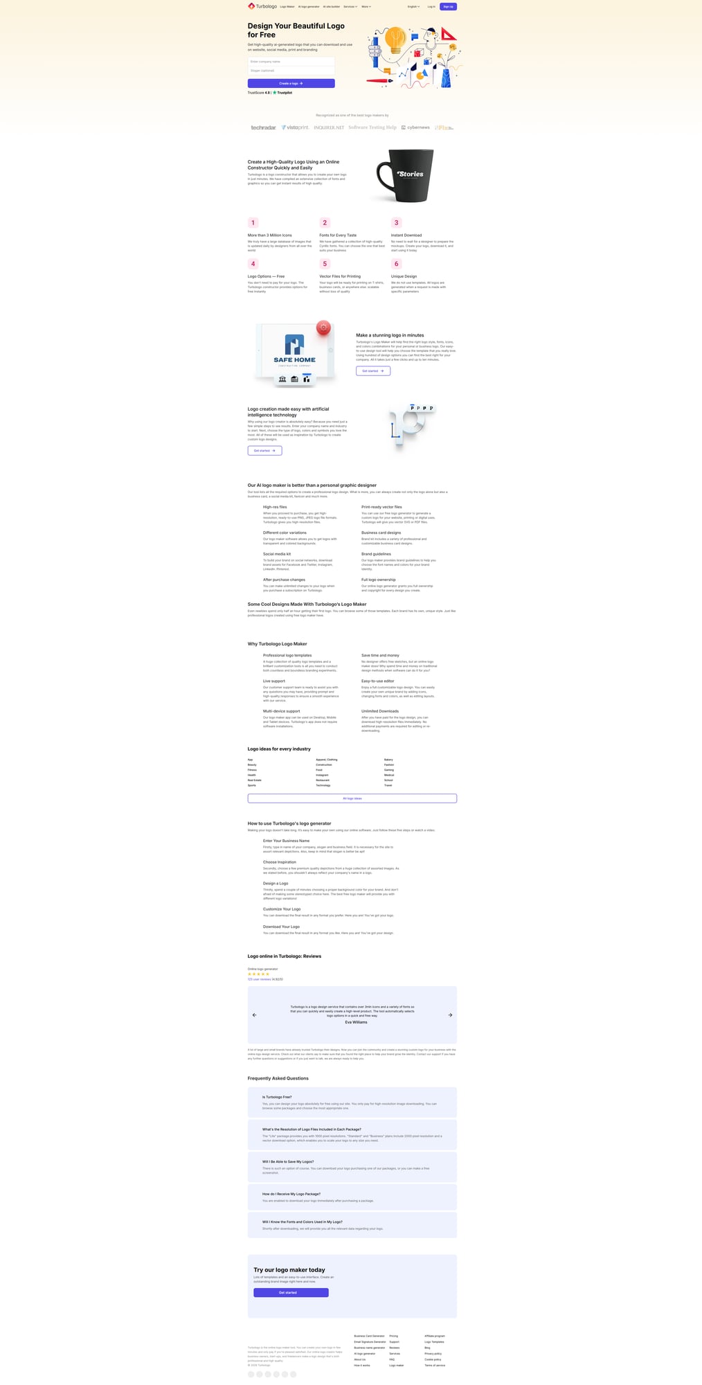 Turbologo 메인 페이지