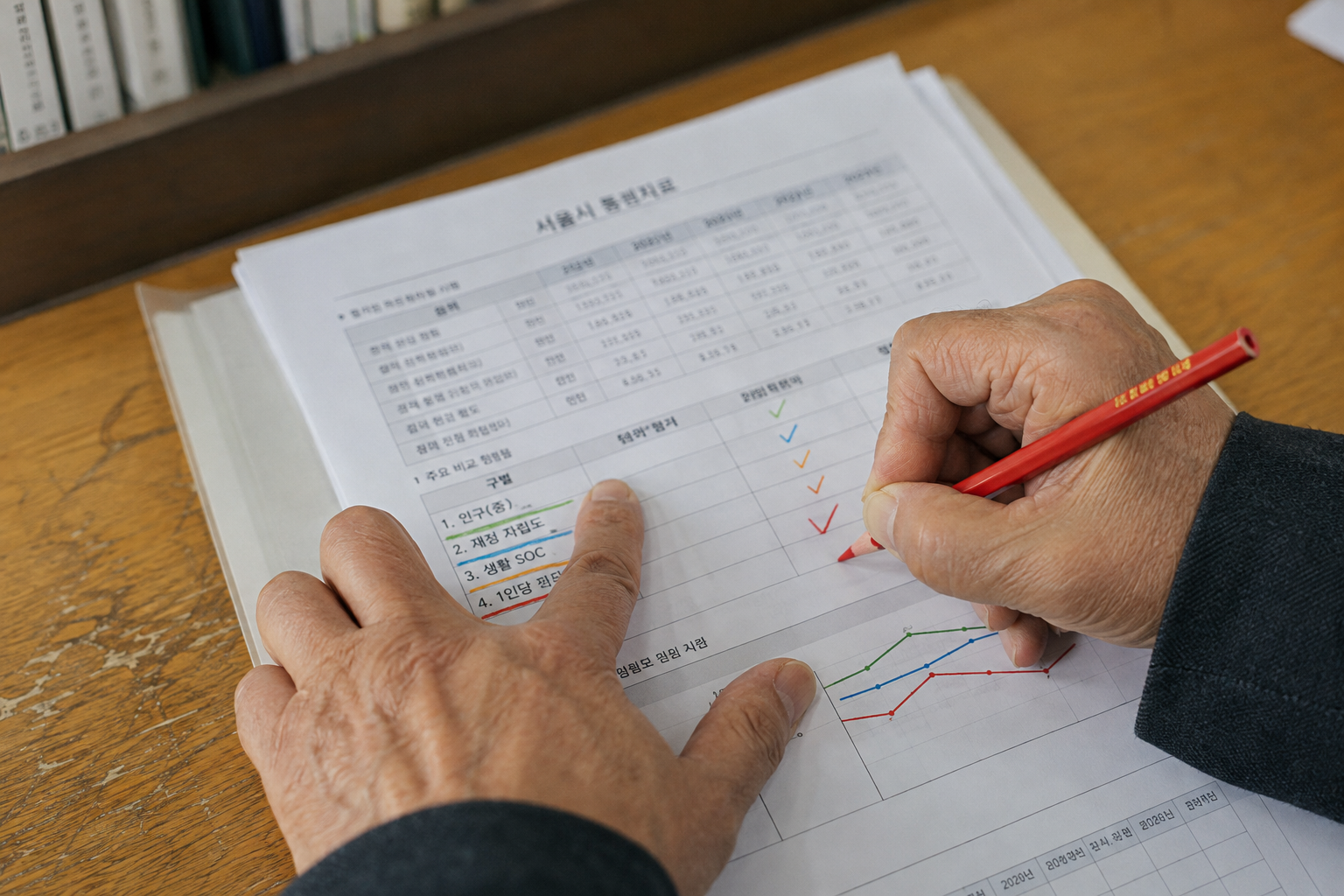 PDF 원본에서 행 수와 열 제목, 소계와 총계를 표시하는 장면