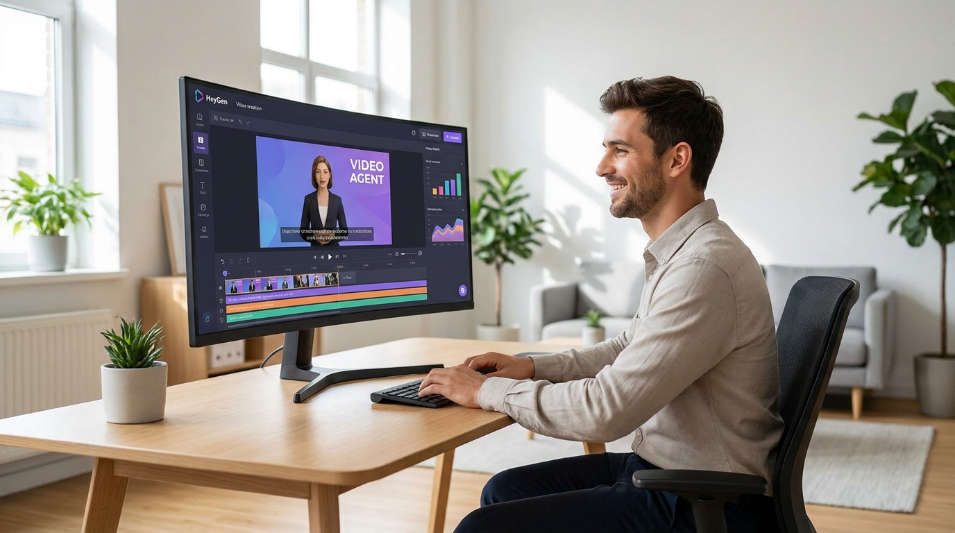 User easily creating an AI video with HeyGen Video Agent