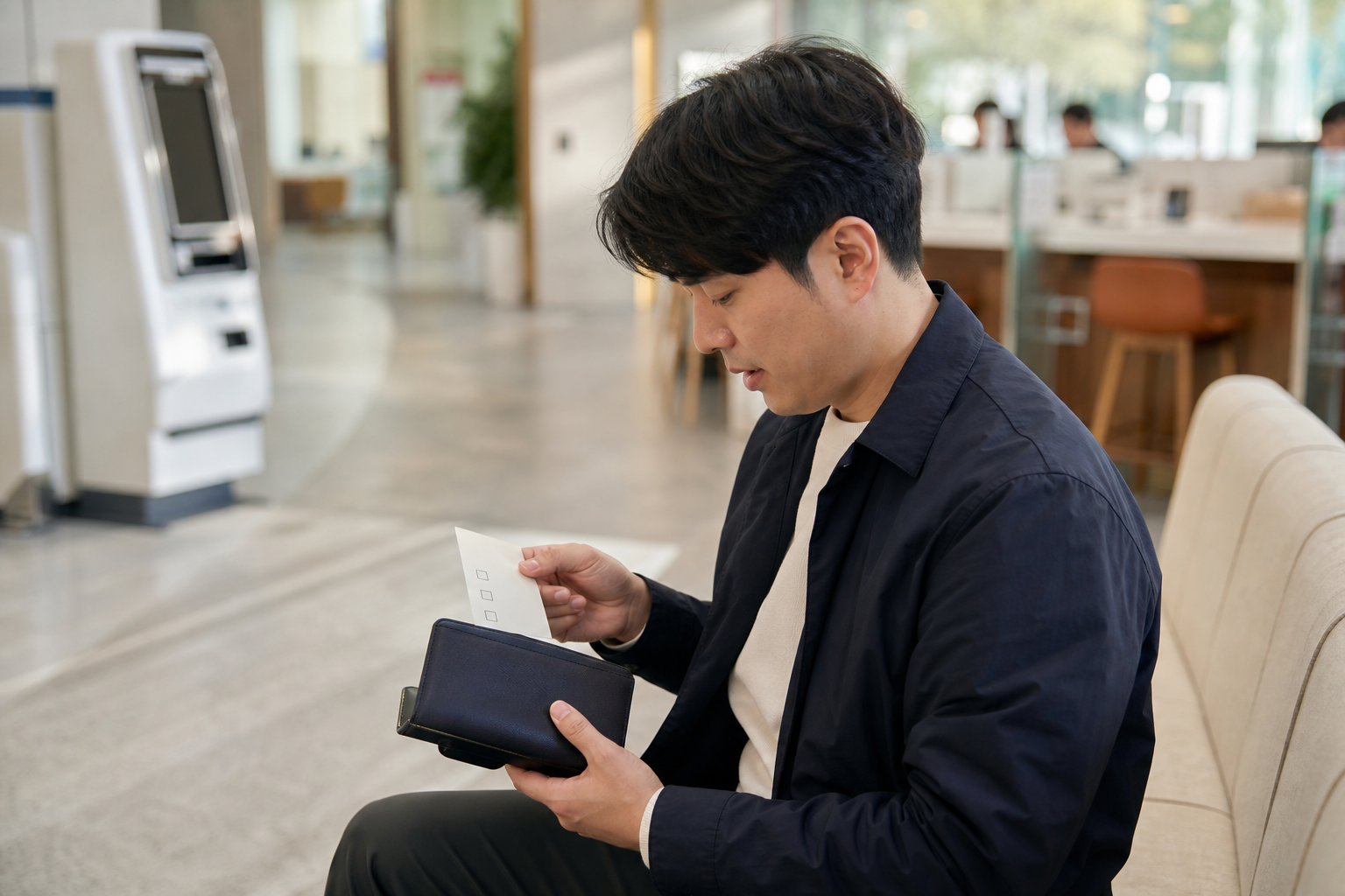가입 은행에 확인할 해지 조건 체크리스트를 작성하는 장면