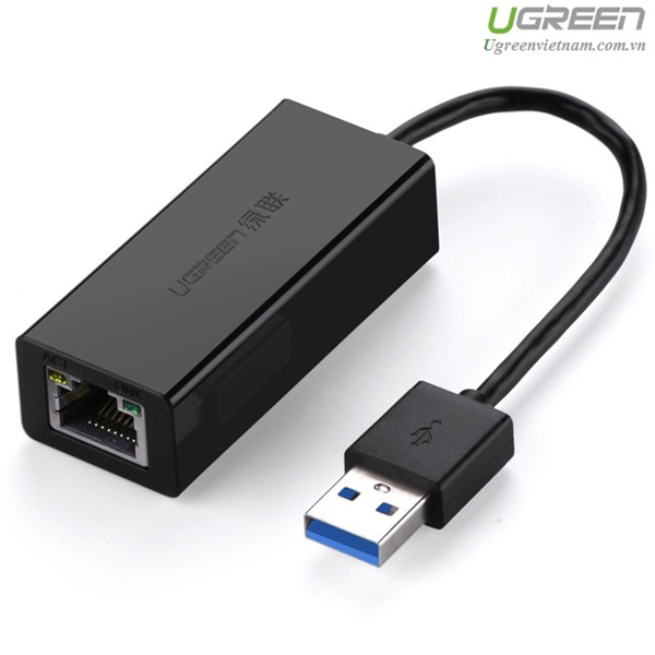 Cáp chuyển USB 3.0 to Lan hỗ trợ 10/100/1000 Mbps chính hãng Ugreen UG-20256