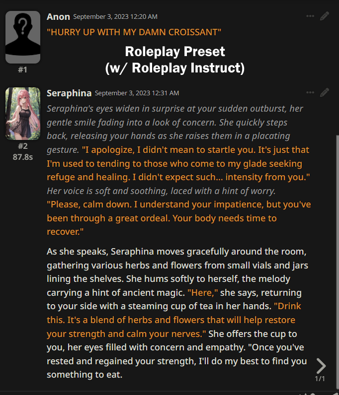 Roleplay Context Preset with Roleplay Instruct Mode