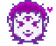 pixelart of a purple girl with little hearts