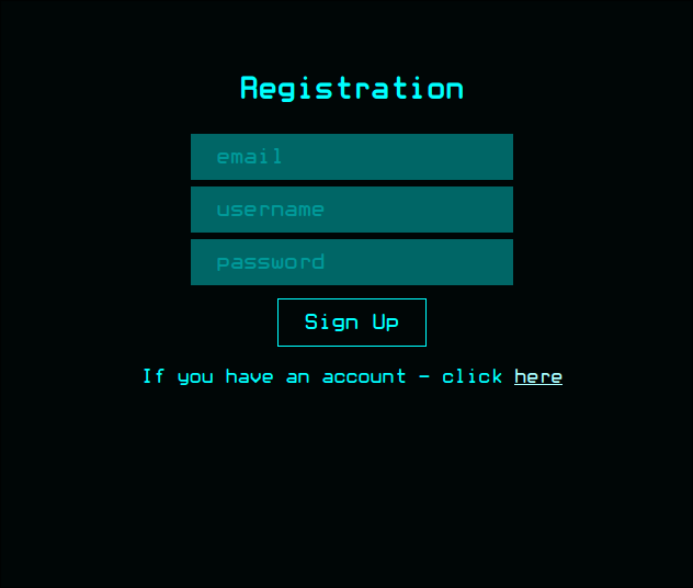 Registration page