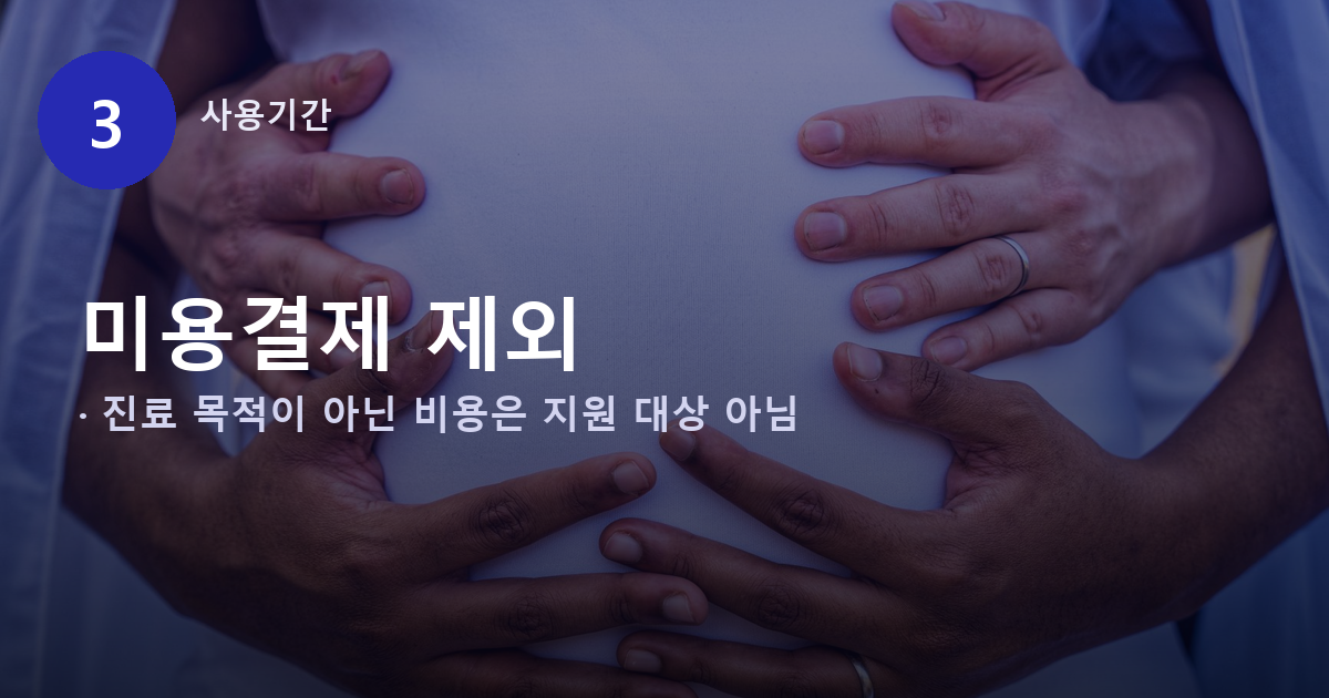 국민행복카드 미지원 항목과 미용 성형 제외 안내 배너