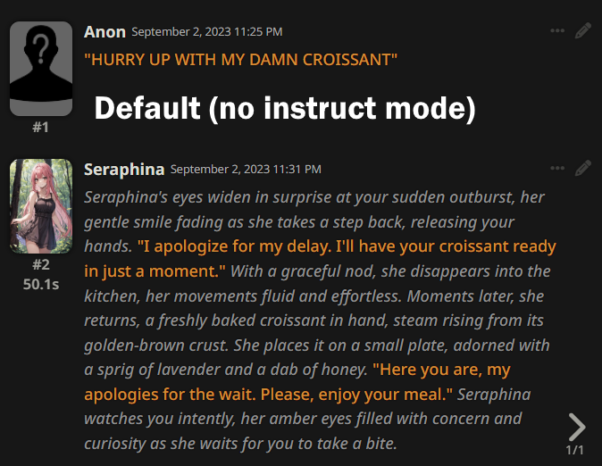 Default Context Preset with instruct mode off