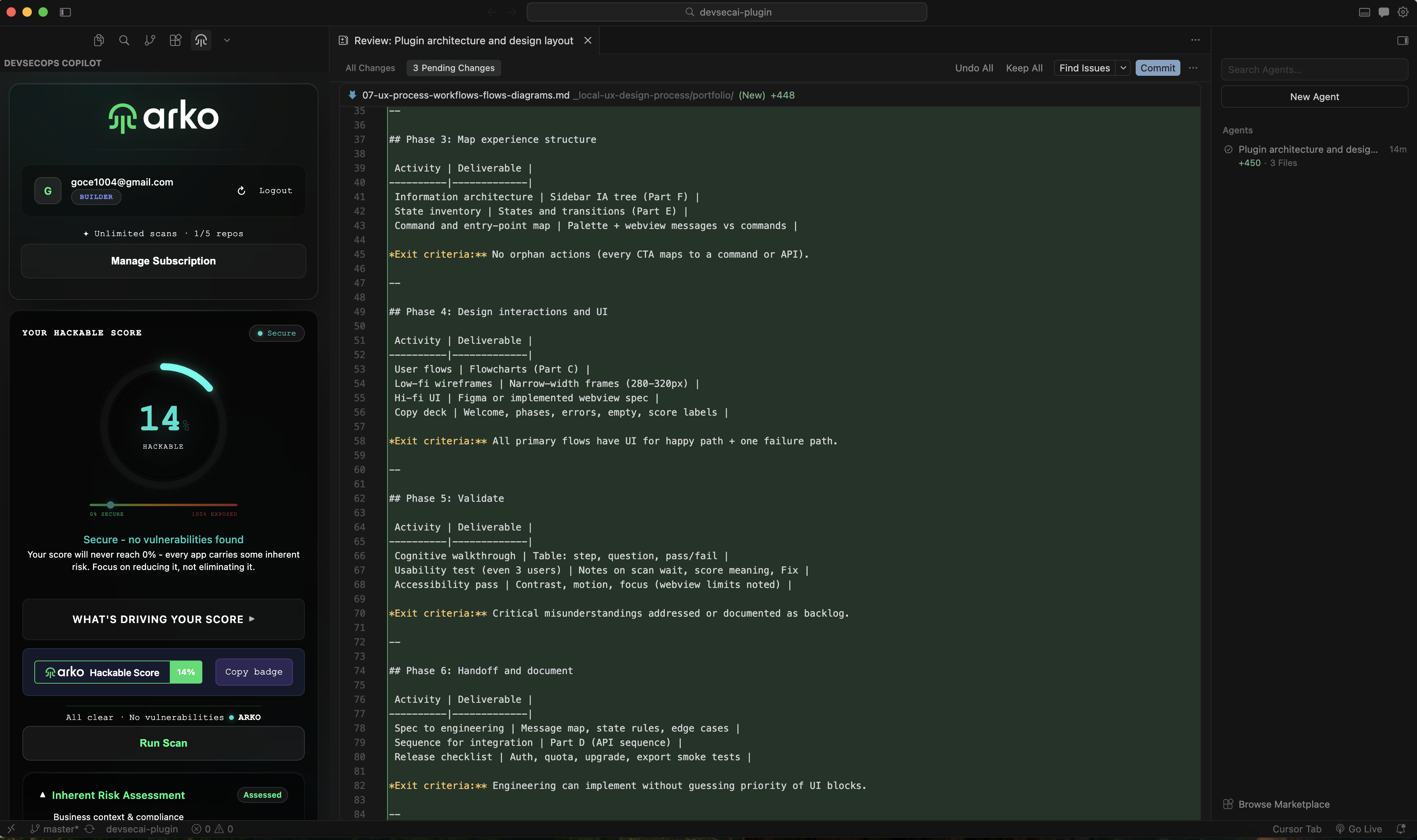 ARKO running in Cursor IDE