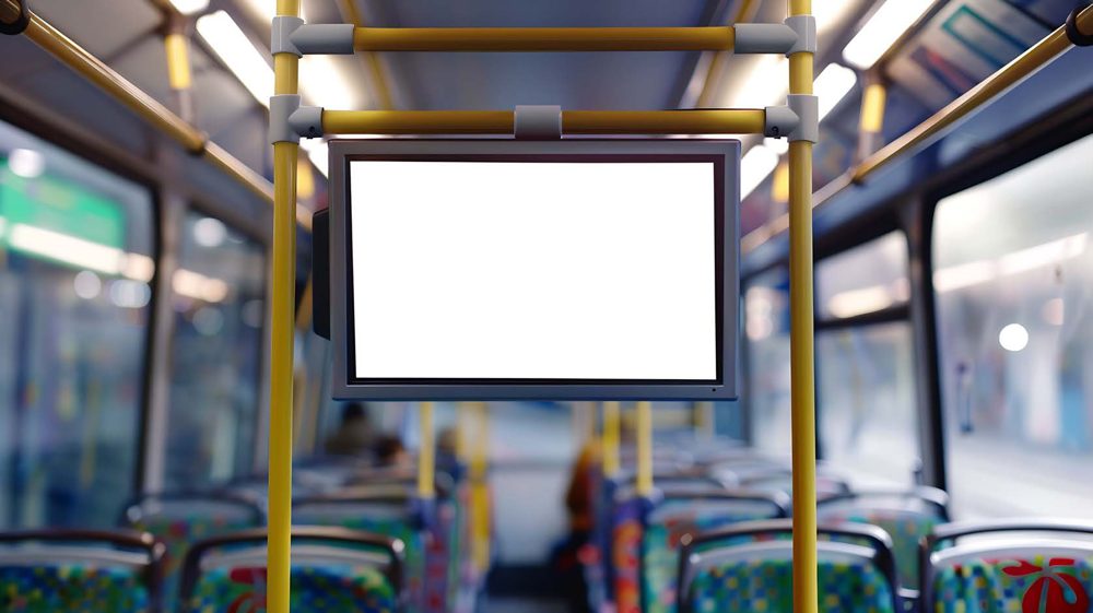 Information screen inside a bus