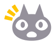 an animal crossing emote of a gray cat looking shocked