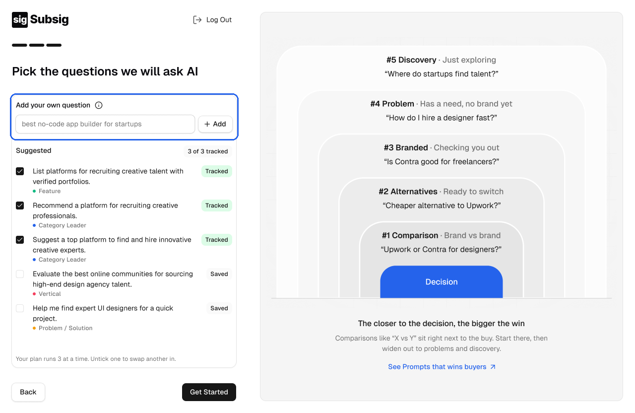 Adding your own question