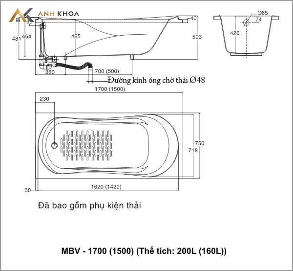 ban ve bon tam Inax MBV-1500 