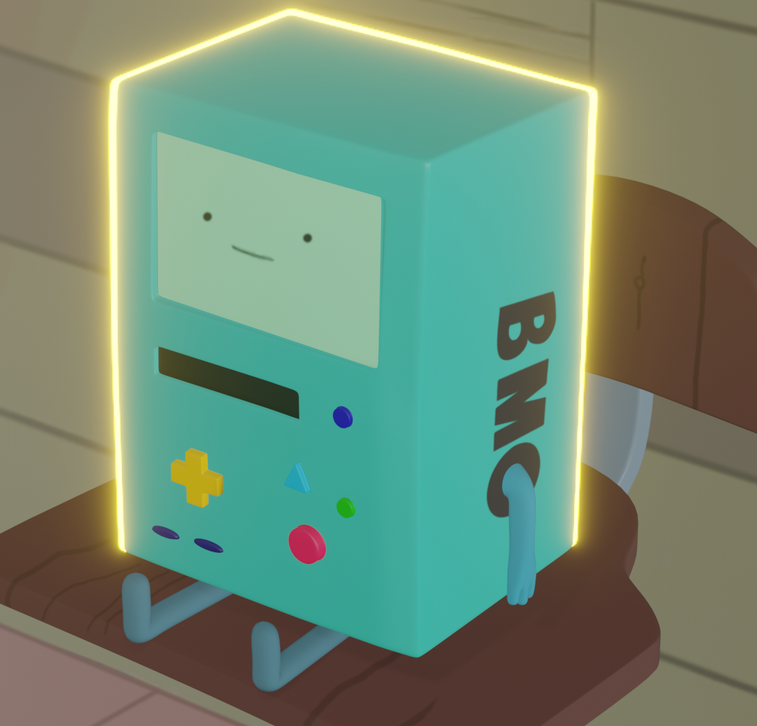 A 3D rendder of BMO from adventure time