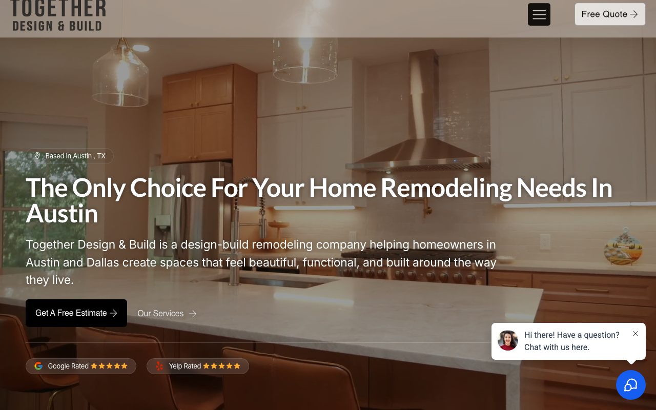 Together Design & Build homepage