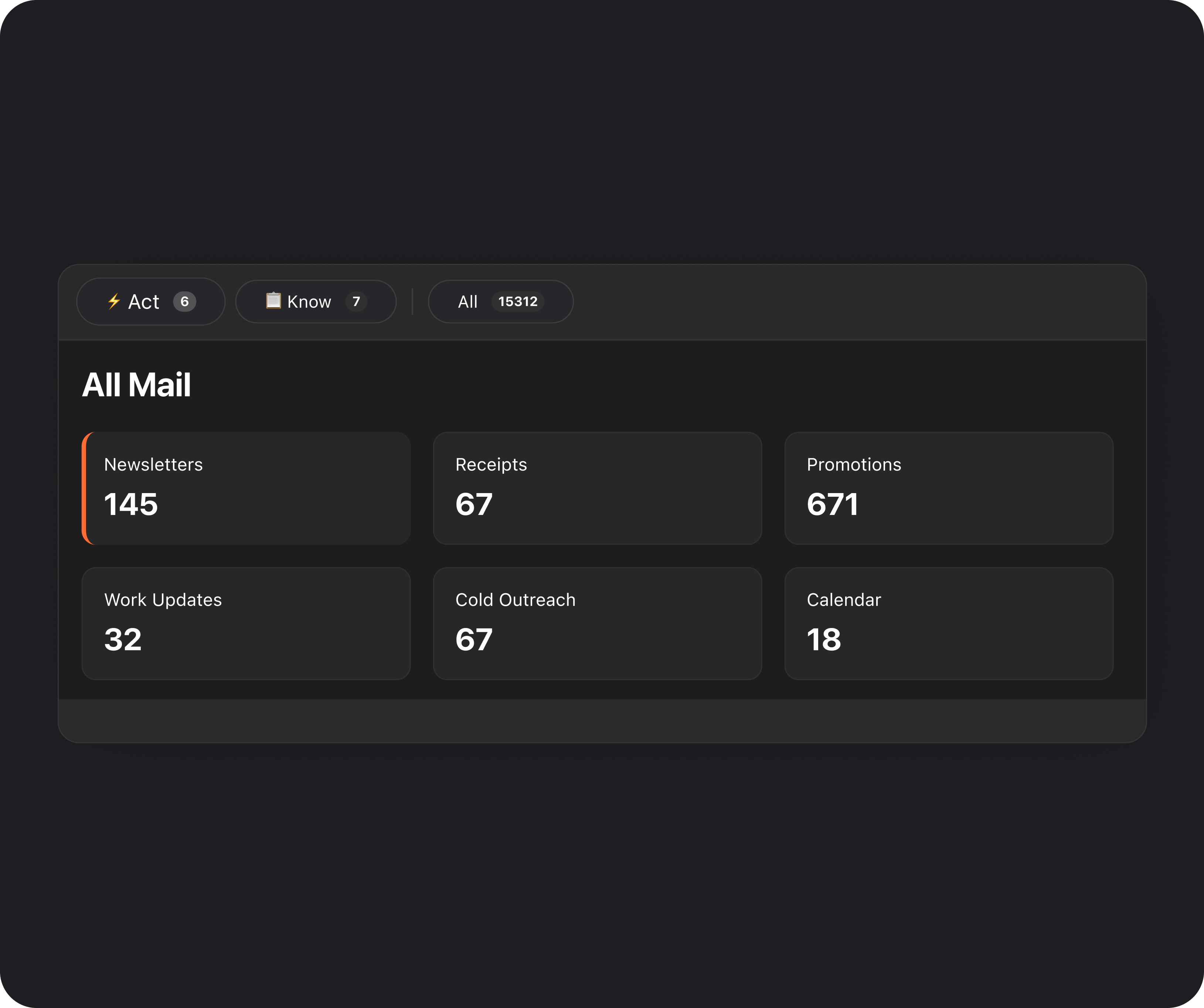 EmailZap All Mail Categories