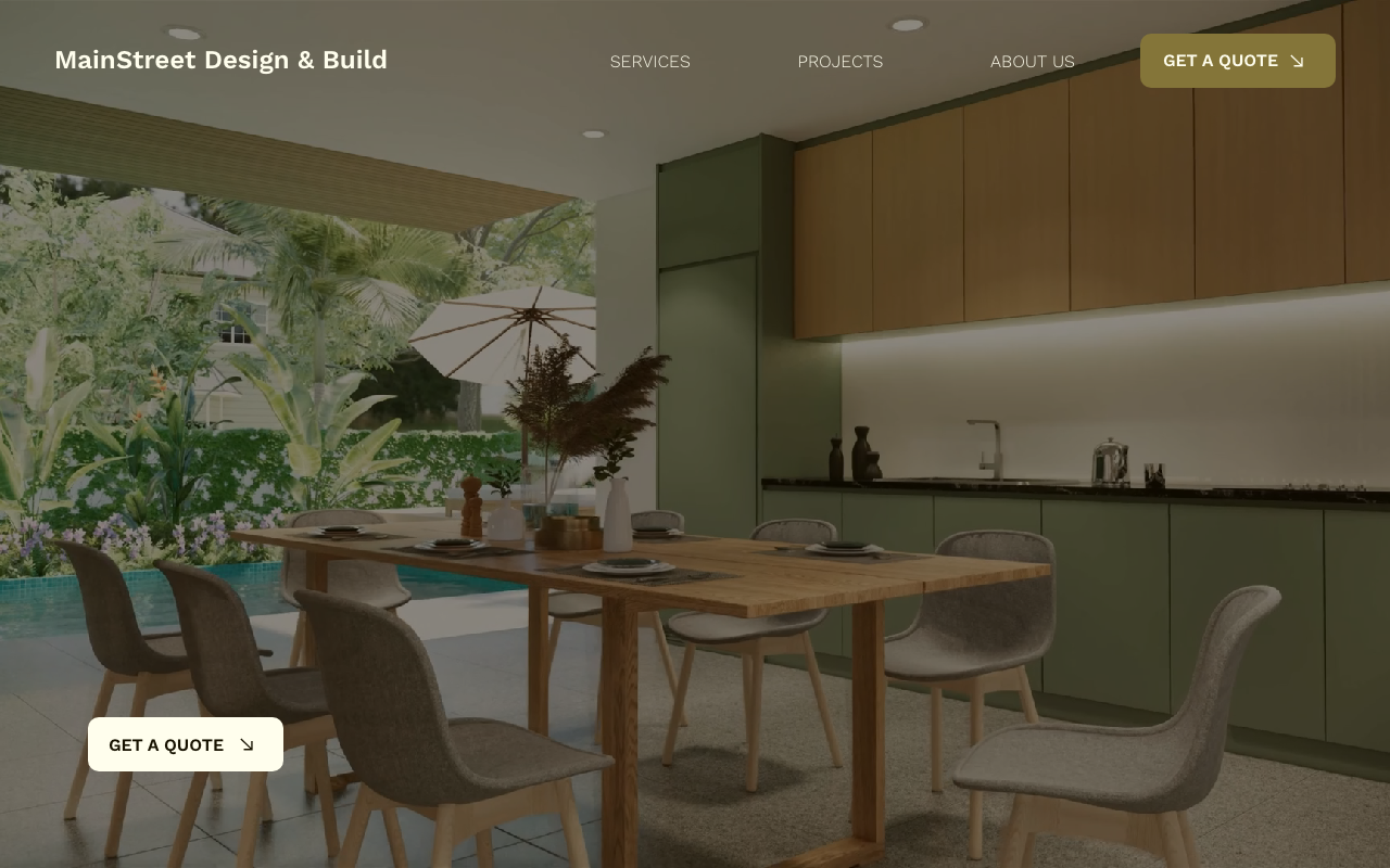 Mainstreet Design and Build homepage
