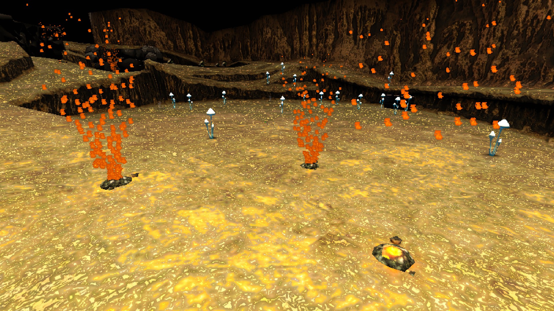 Fire Geysers on Navel.