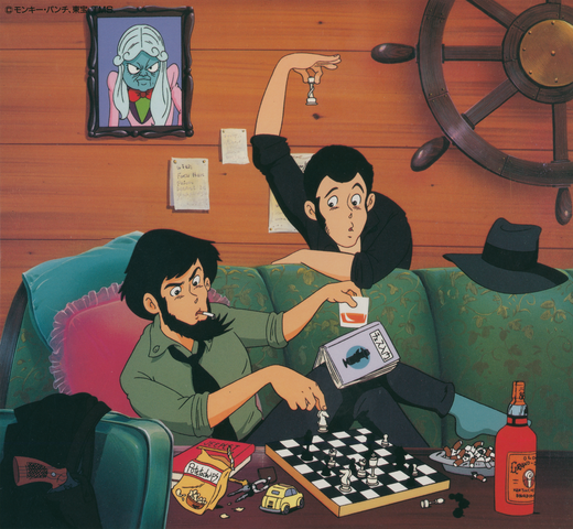 Artwork from the 1993 Theater Box LD of Mystery of Mamo