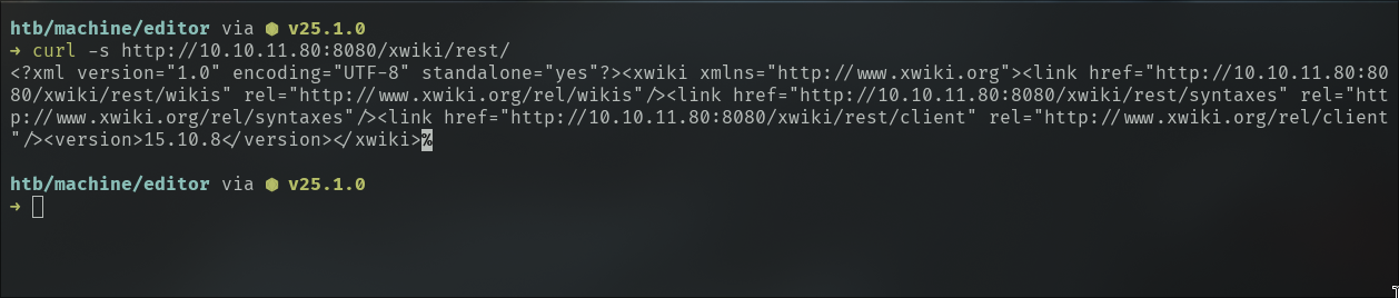 XWiki version via /bin/get