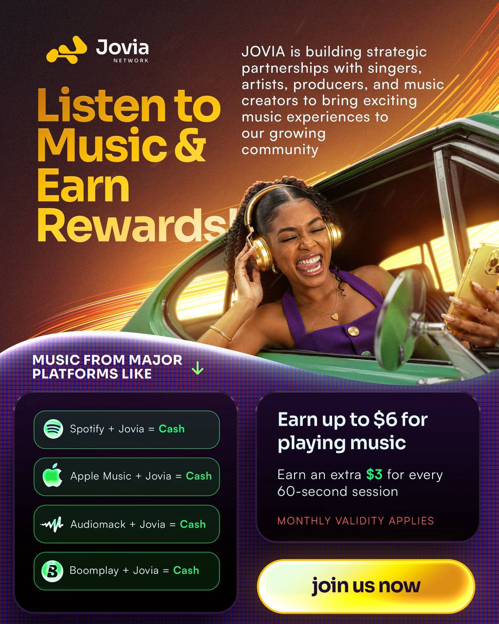 Joviaearn music streaming