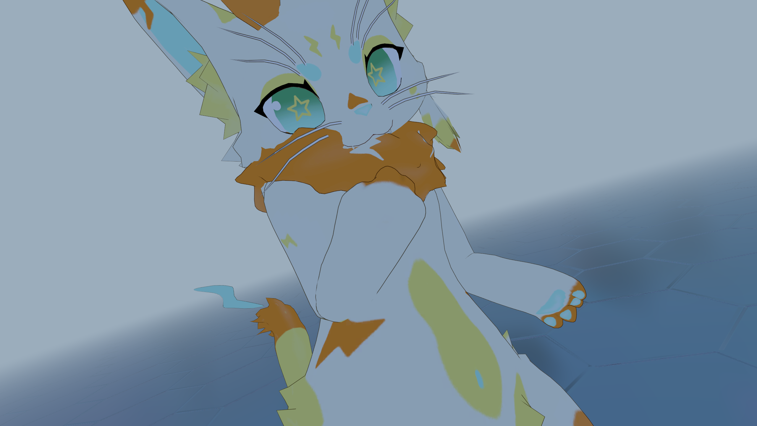 Eggu posing in a blank grey-world, iffy needs better pictures