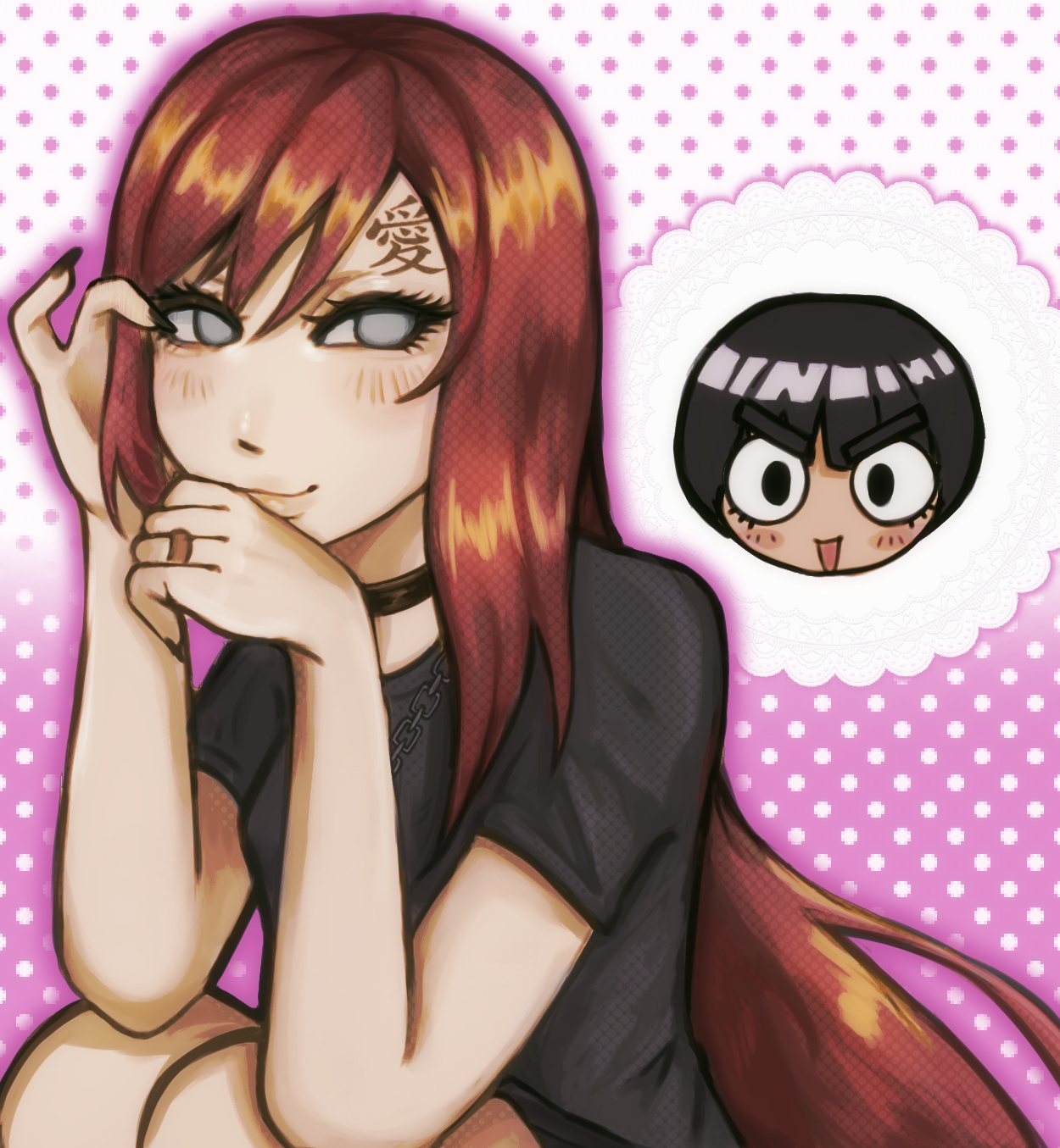 mar 11, fanart of genderbent gaara ft rock lee