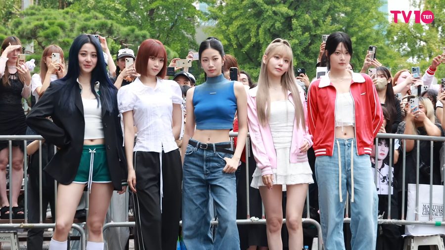 LE SSERAFIM members on Music Bank red carpet, 2024