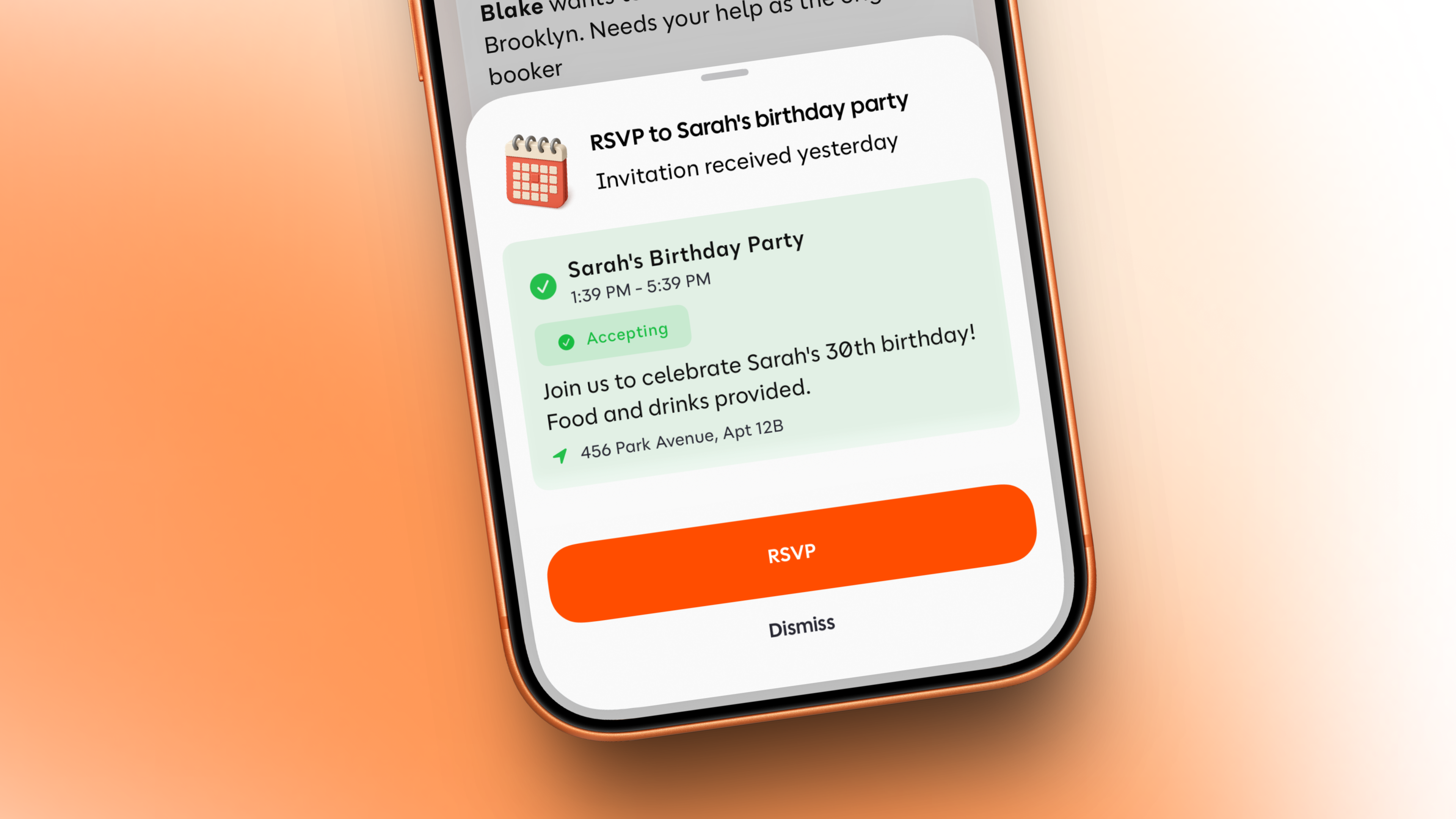 Poppy Calendar RSVP action