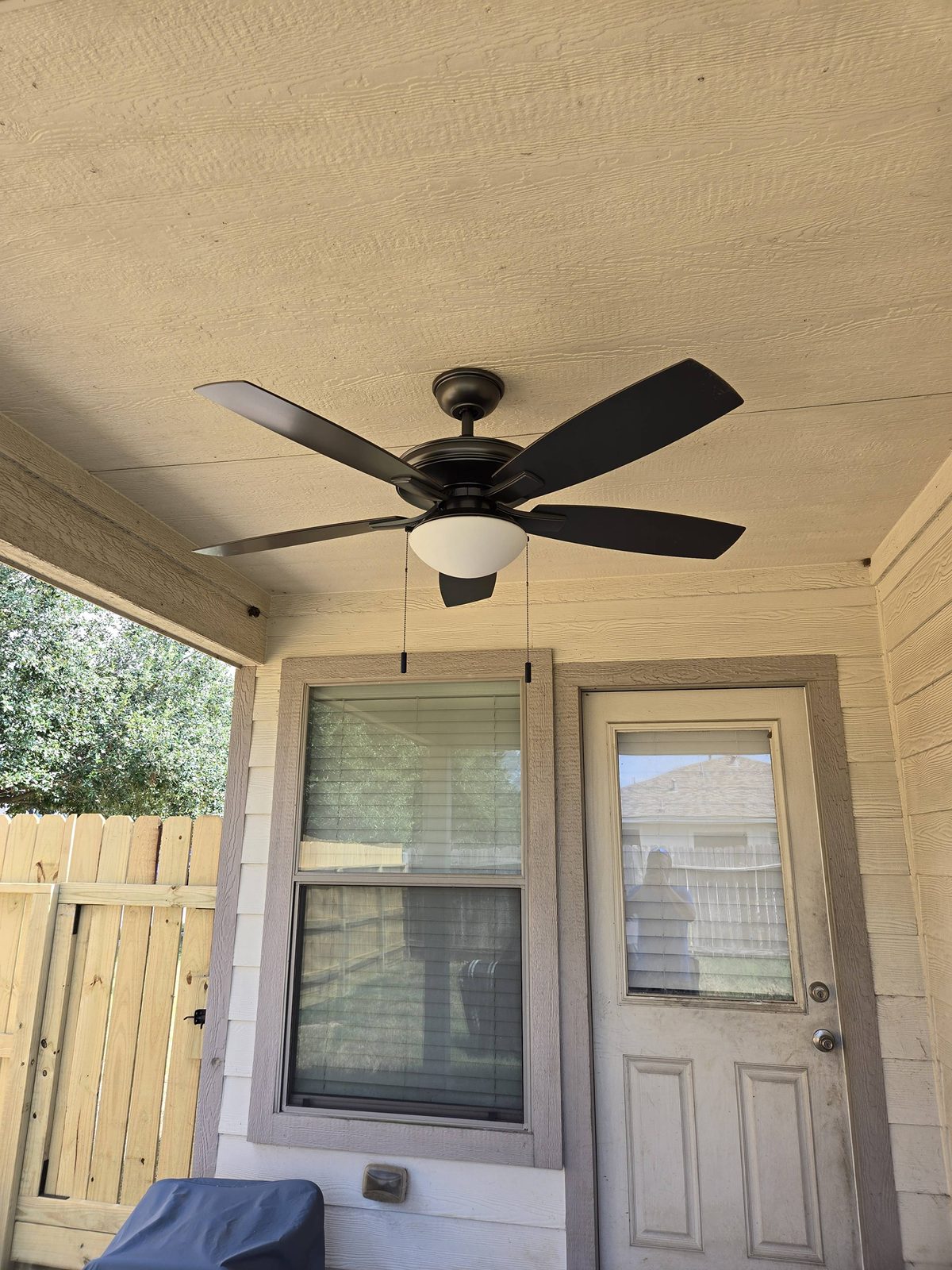 Porch ceiling fan installation