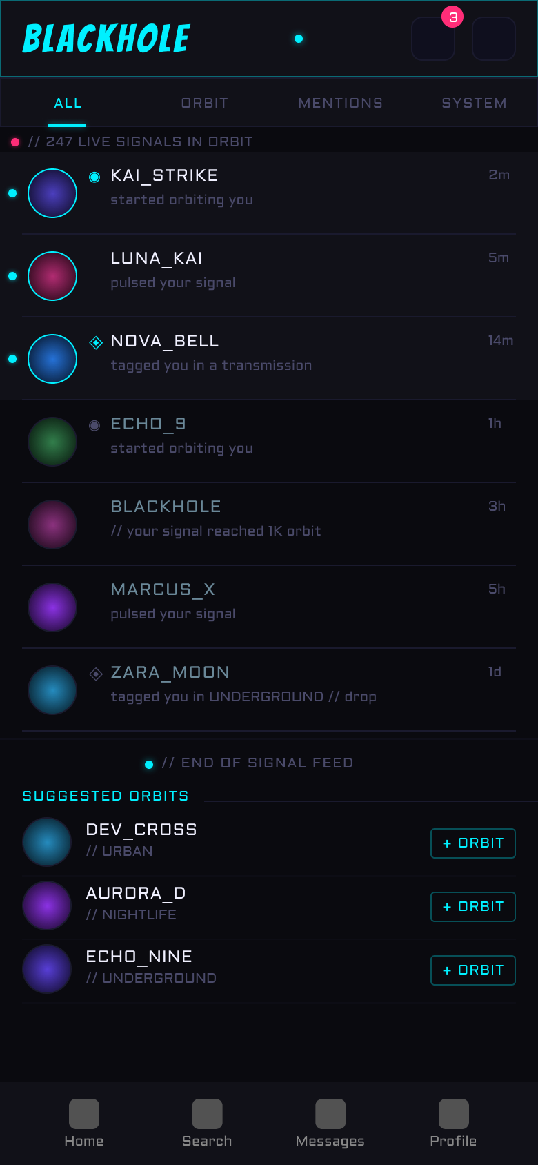 NOTIFICATIONS mockup