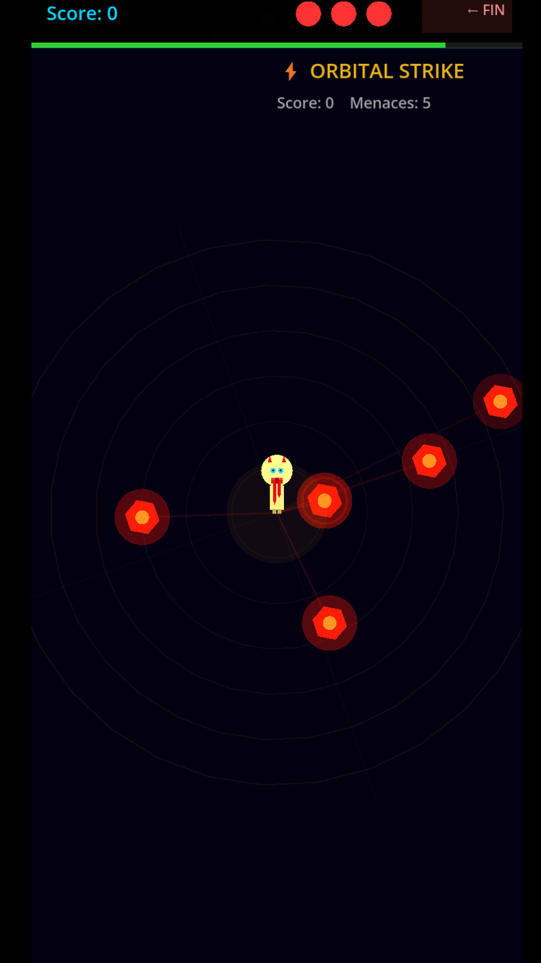 Orbital Strike : protect VOLT at the center of the screen