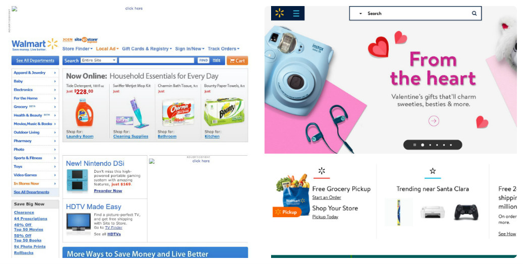 Walmart thay đổi thiết kế giao diện web trong 10 năm như thế nào
