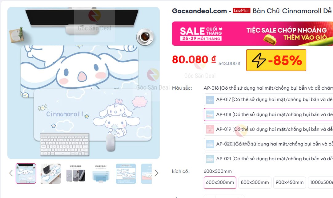 Bàn Chữ Cinnamoroll Dễ Thương