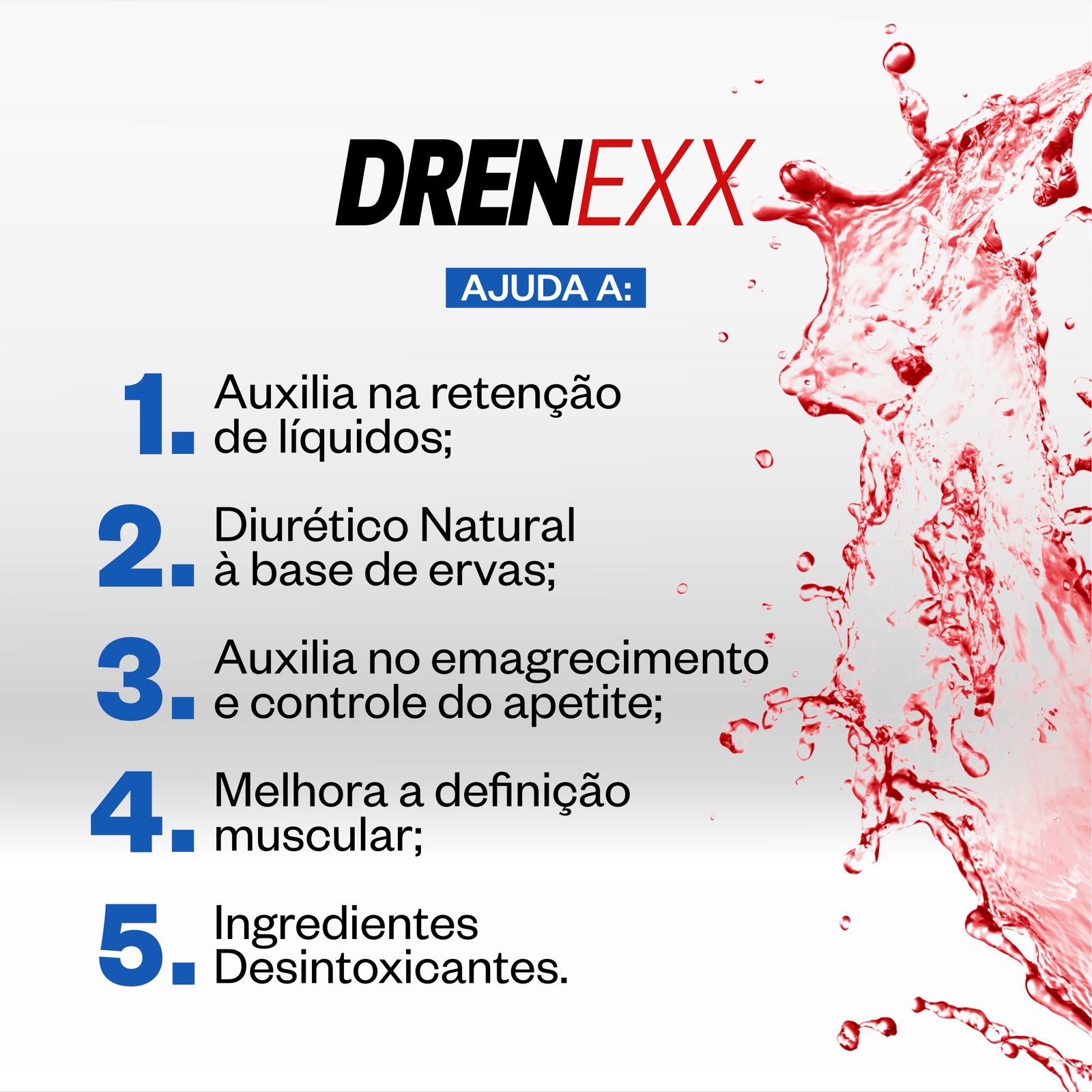Drenexx ajuda a: reten&ccedil;&atilde;o, diur&eacute;tico, emagrecimento, defini&ccedil;&atilde;o, detox
